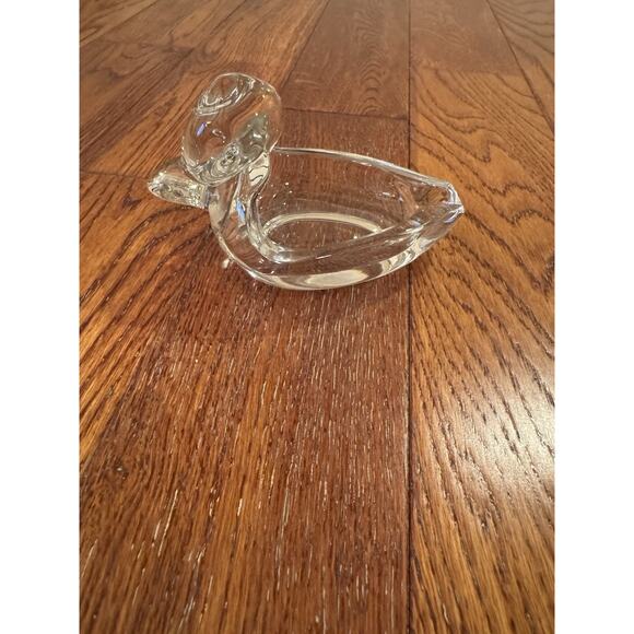 VTG Duck Ashtray Cigar Pipe Rest Candy Dish Heavy Clear Glass Figure Collectible - Picture 4 of 16